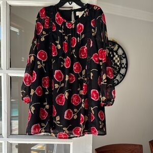 Floral Black and Red Women's TopKate spade size 6